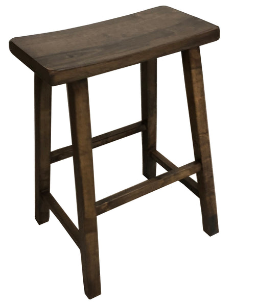 Dark Walnut Saddle Seat Stool Ezekiel and Stearns